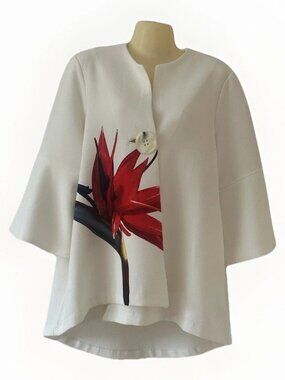 LIOR Paris Vince Blazer Asymmetrical One Button Swing Jacket Size S